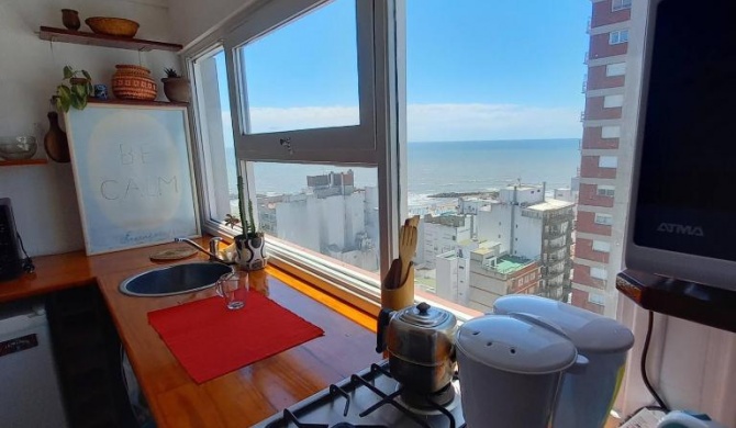 Hermoso monoambiente con vista al mar en La Perla , Mar del Plata